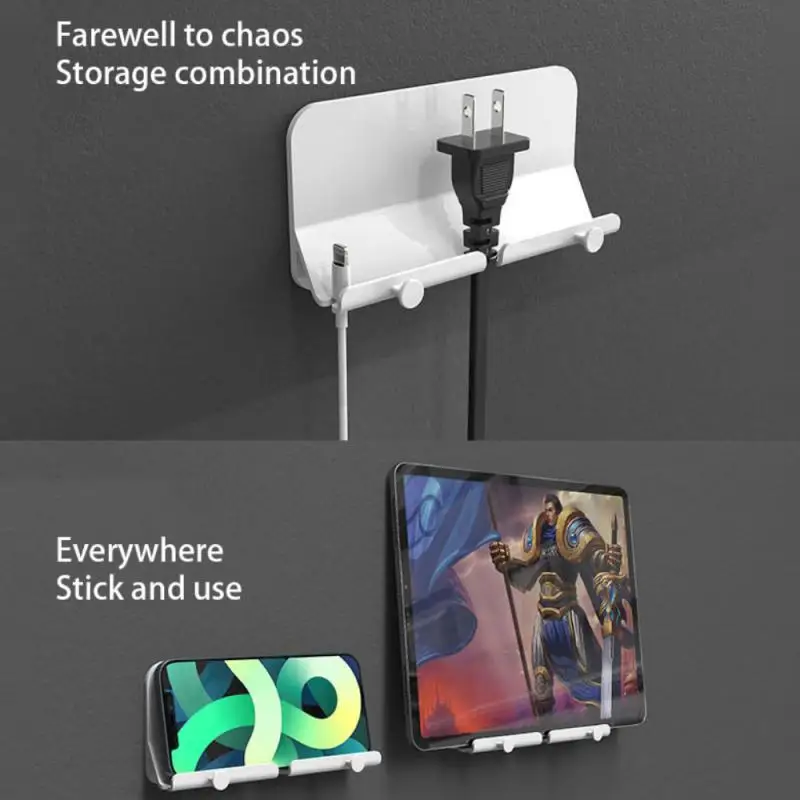 Wall Mounted Organizer Storage Box Remote Control Mobile Phone Plug Holder Charging Multifunction Stand | Дом и сад