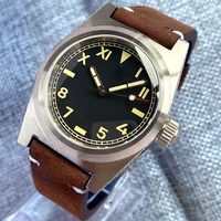 38mm tandorio nh35 pt5000 automatic men watch brushed case brown california face sapphire glass 200m luminous waffle strap