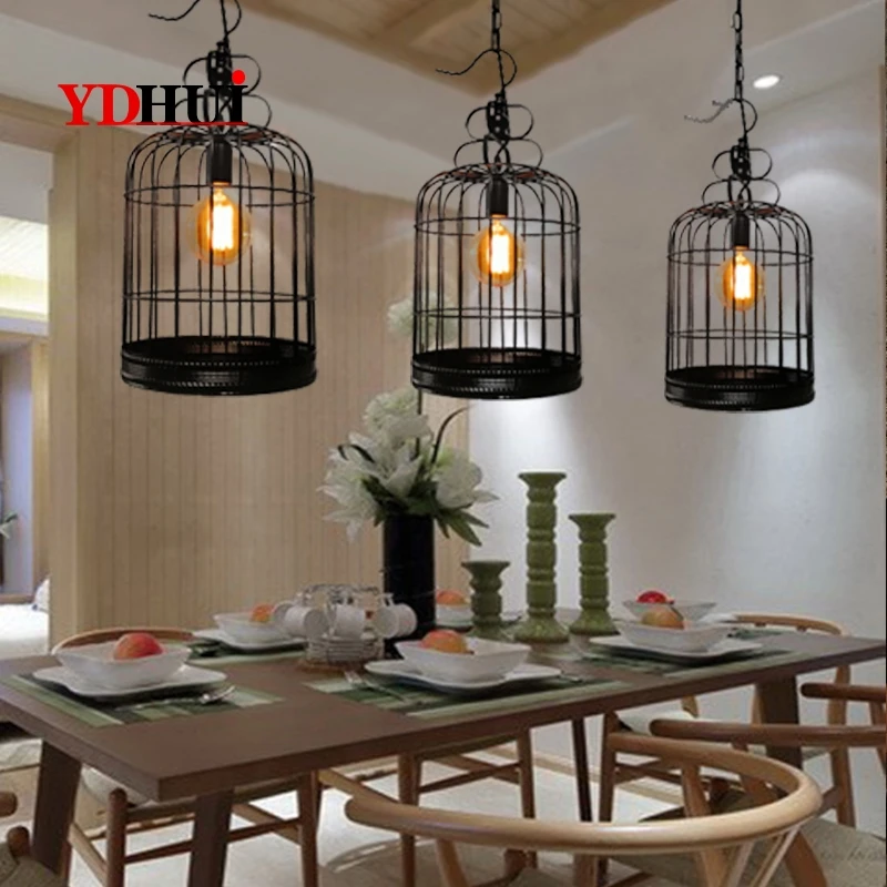 Tieyi Bird Lantern Restaurant Chandelier Creative Simple Bar Cafe Hot Pot Retro Industrial Decoration Lamp | Лампы и освещение