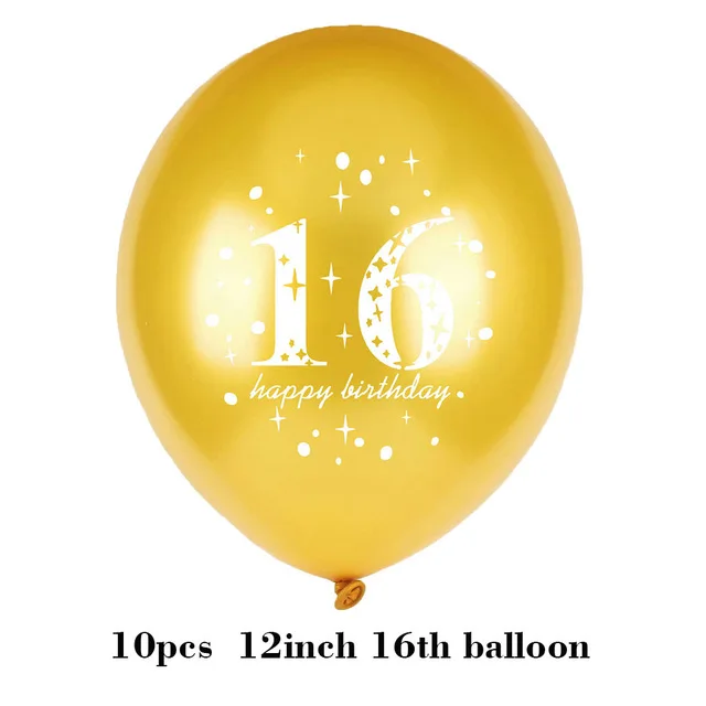 Воздушные шары из латекса украшение для вечеринки в честь 16-го дня рождения 16