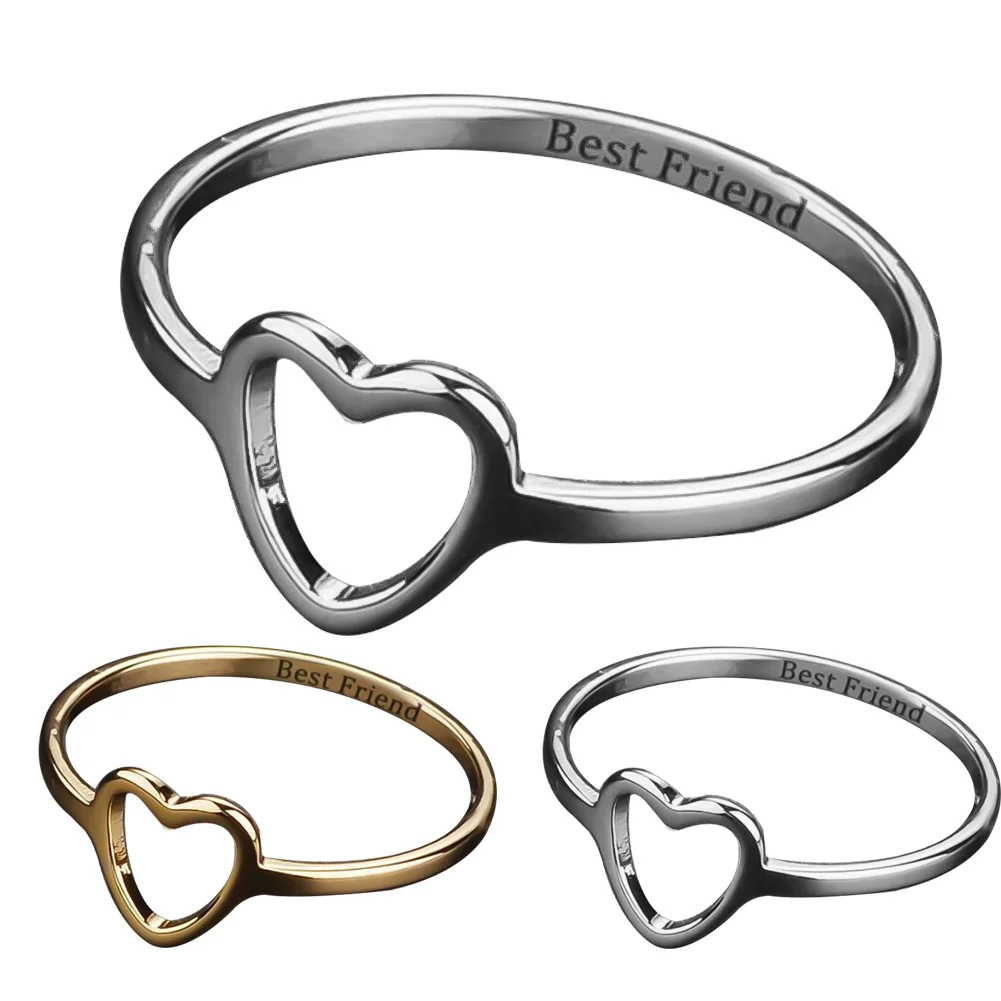 Простое женское кольцо из нержавеющей стали на палец С Вырезанным сердцем и