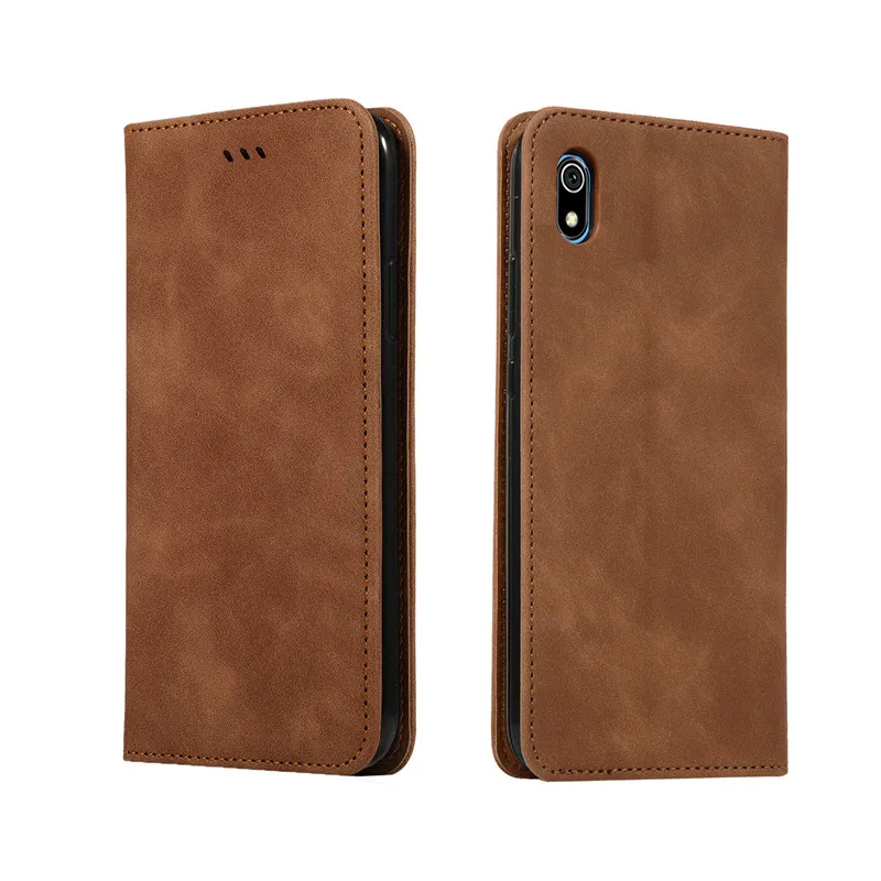 Роскошный кожаный бумажник для Xiaomi Redmi Note 6 7 7A 7S Y3 9 Explorer 9SE 9T K20 Pro, высококачественный чехол - Цвет: Brown