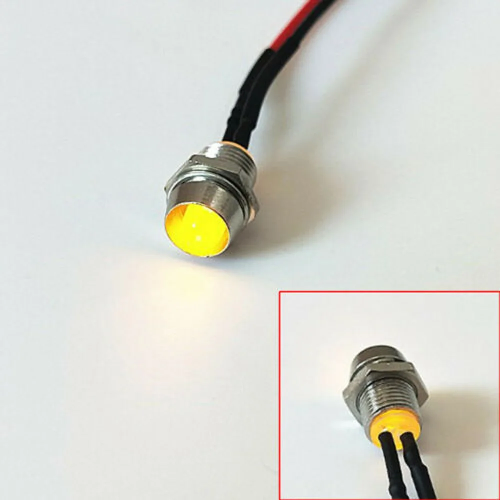 

Pilot Indicator Lights Plastic LED Lamp Metal 10pcs 8mm Dash Dashboard