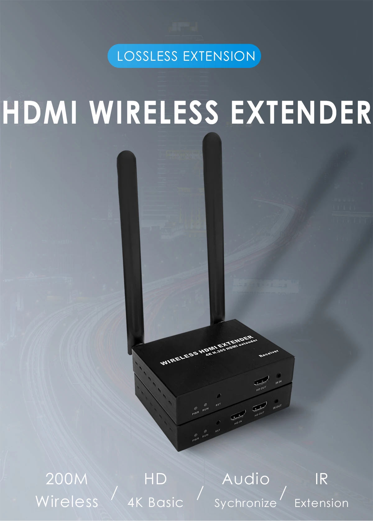 4K беспроводной удлинитель HDMI приемник видео Wi-Fi 200 м | Компьютеры и офис