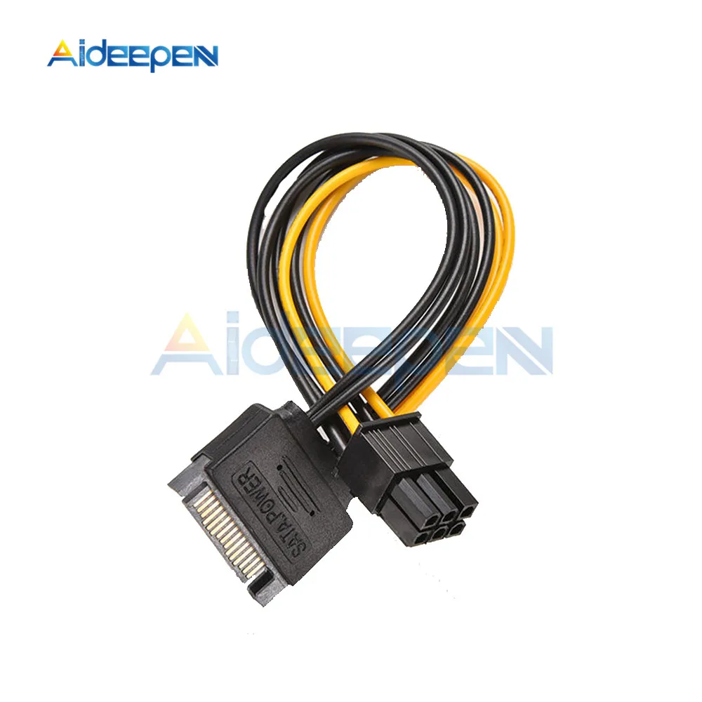 SATA кабель питания 15 Pin к 6 PCI EXPRESS E Sata Графический конвертер адаптер видеокарта