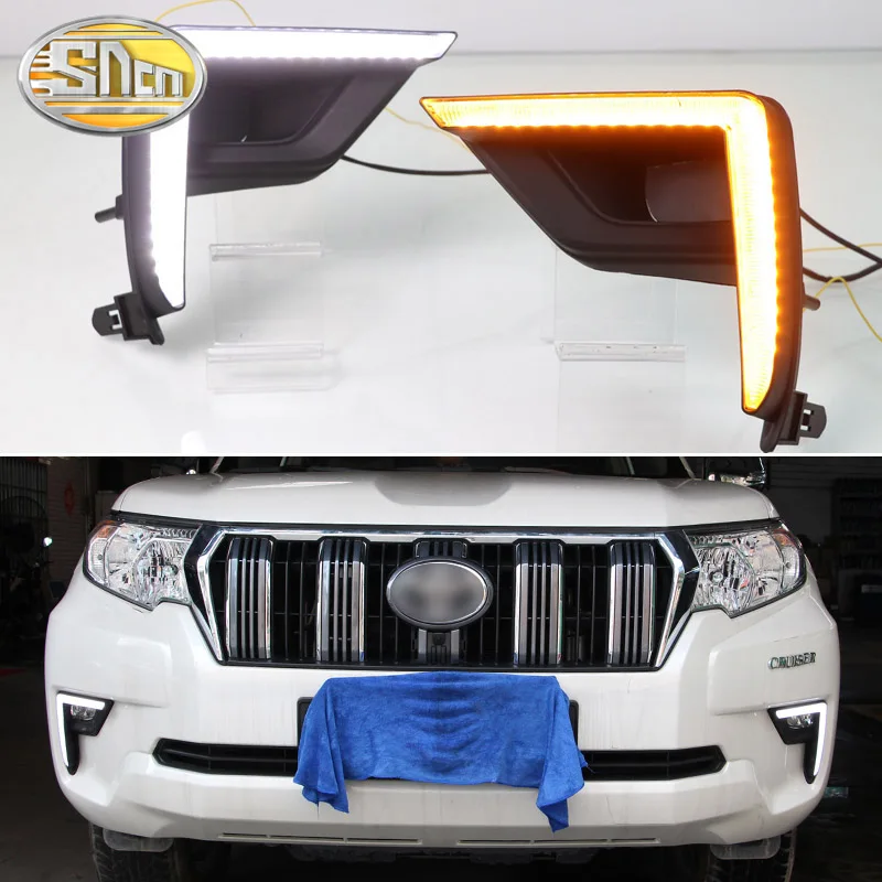

For Toyota Land Cruiser Prado 2700 4000 FJ150 LC150 2018 2019 LED Daytime Running Lights Fog lamp Cover DRL