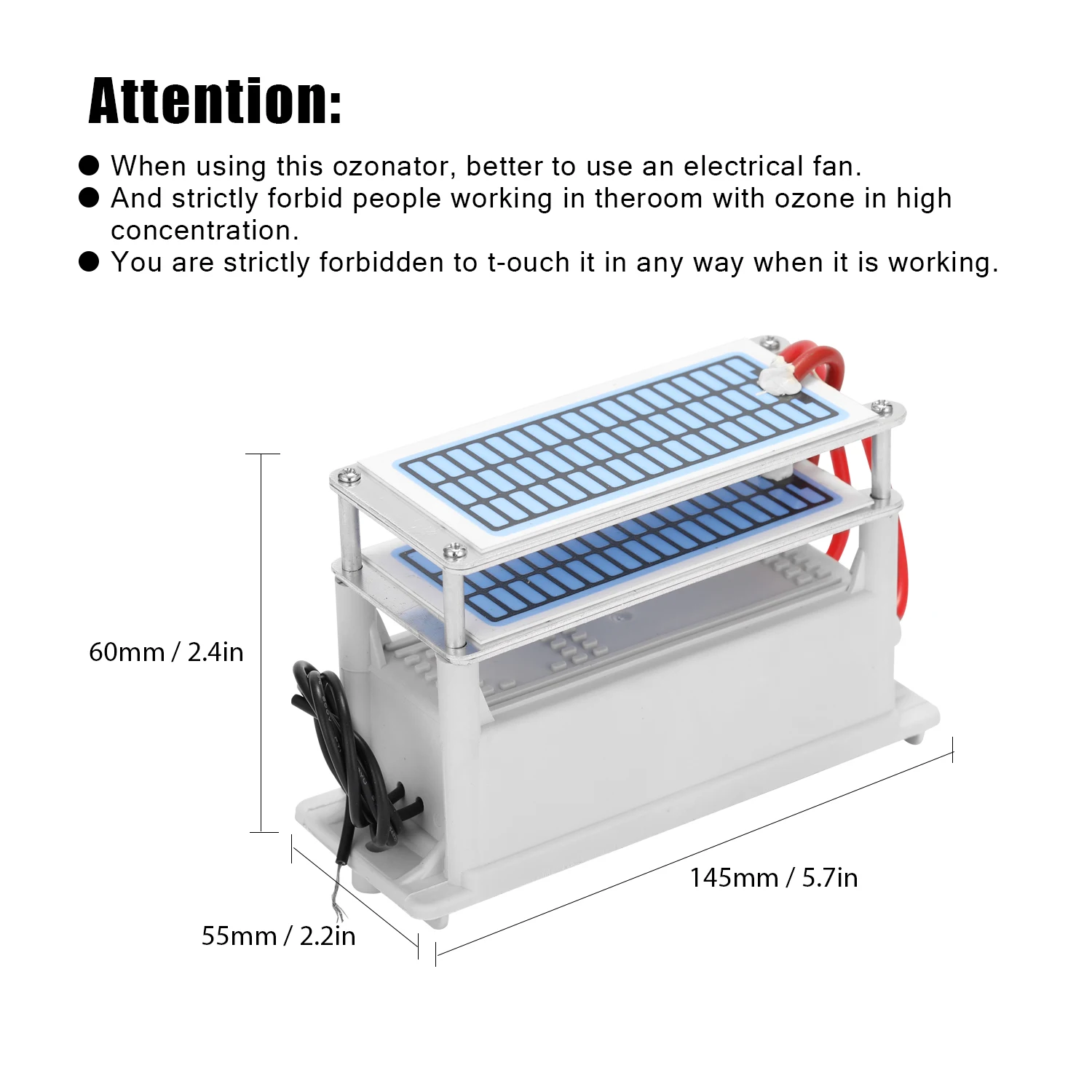 

Portable Ceramic Generator Ozone Machine 28g/h Long Life Air Water Purifier Ozonizer