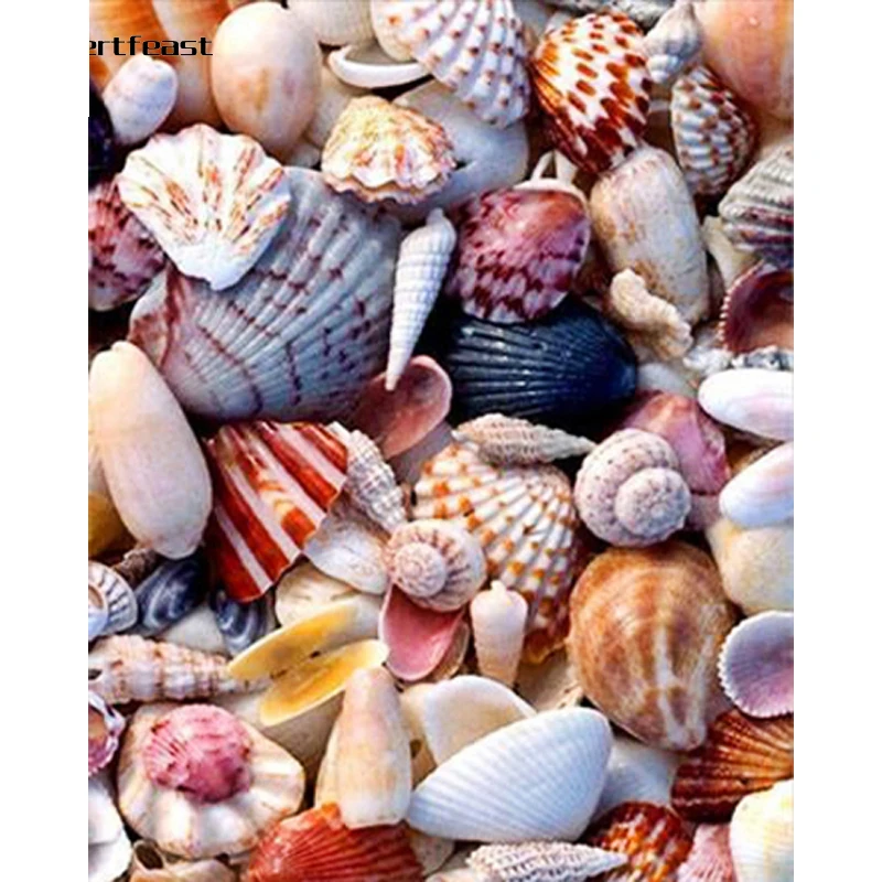 5D Diy Алмазная картина в виде ракушки полная дрель круглая вышивка Стразы мозаика