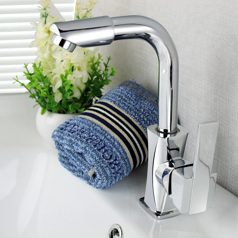 

Смеситель для ванной комнаты WJ715, хромированный латунный, с поворотным носиком, для раковины