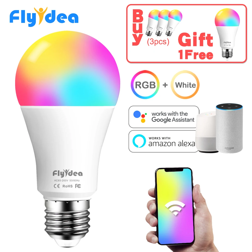 15 Вт смарт-лампа RGB белый 220V волшебный светильник лампочка 110V Светодиодный E27 WiFi лампа накаливания таймер Функция работать Alexa Google Home смартфон