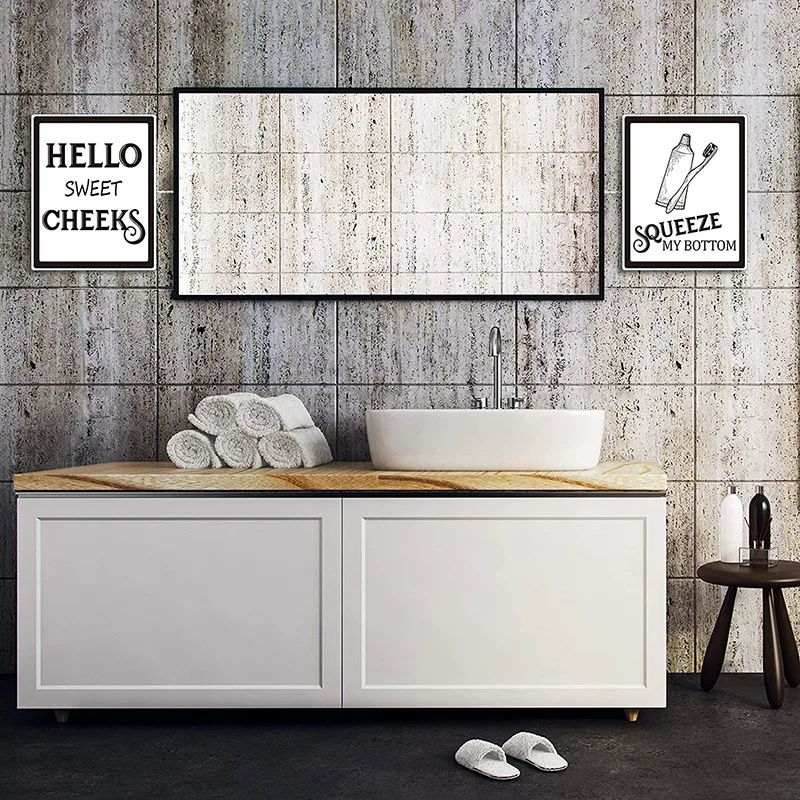 

9 Pieces Bathroom Wall Art Wall Decor, Funny Vintage Bathroom Sign Bathroom Posters for Wall Restroom Bathroom Decor