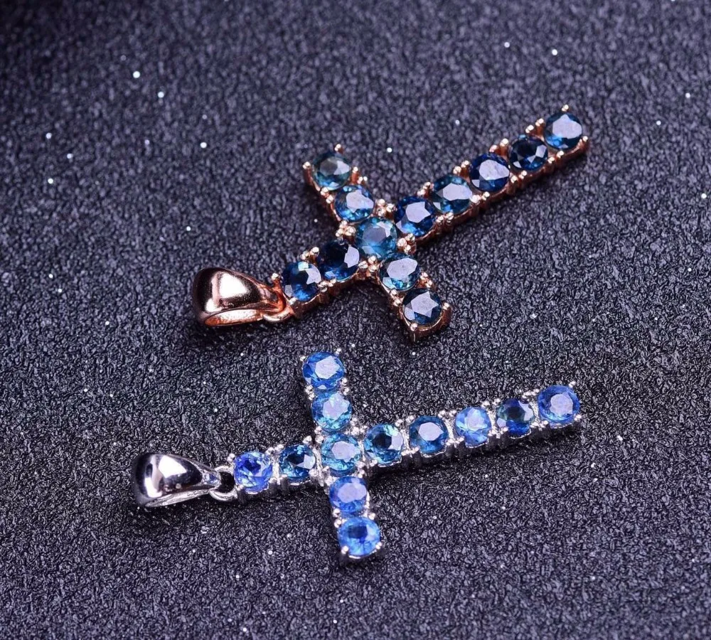 Винтажное ожерелье с крестом из драгоценных камней 12 шт. 3 мм 1.5ct натуральный