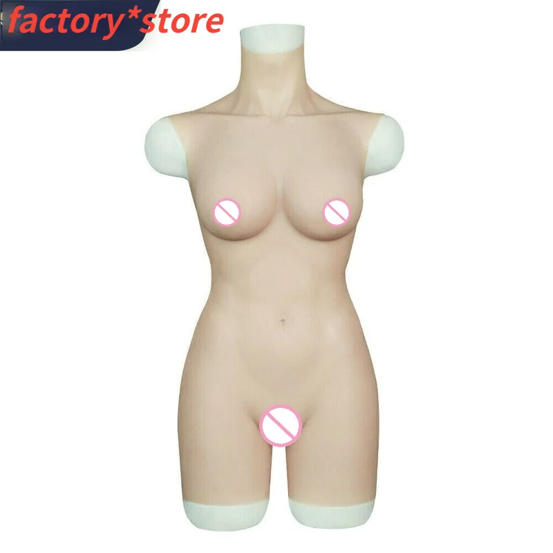 Silicone Half Body Suit C Cup Breast Fake Breast Casual Dresser Easy Dressing Queen