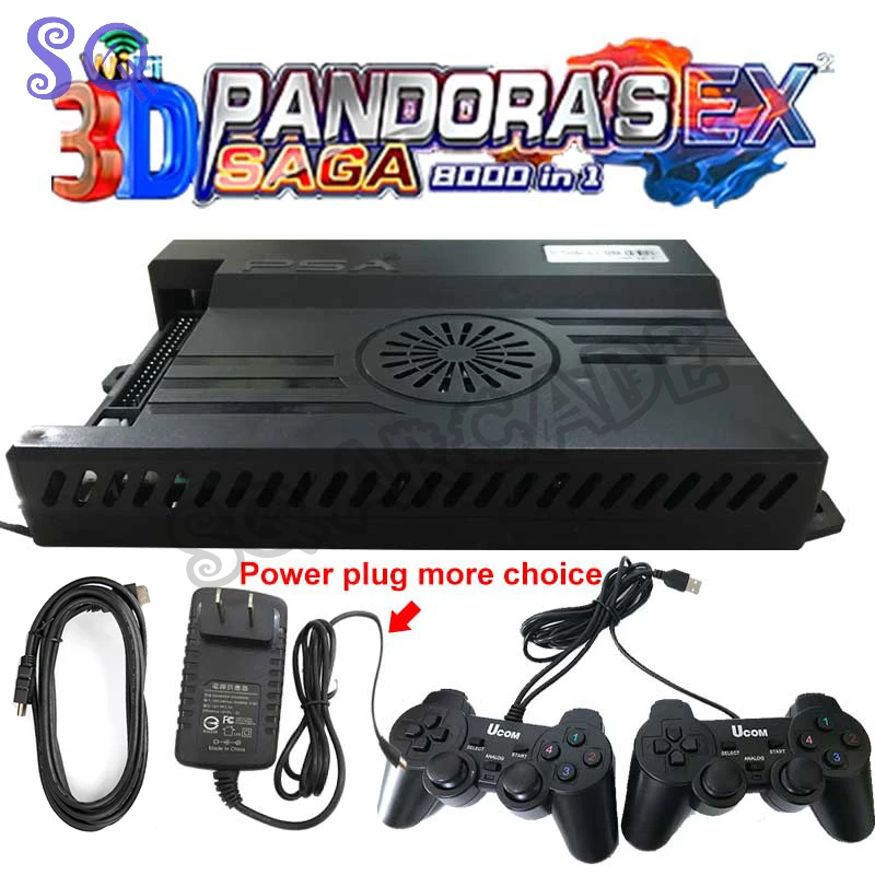

Pandora 3D Сага EX 8000 в 1 коробке, Сэкономьте высокую оценку, добавьте больше игр, VGA HDMI выход, wifi, загрузите больше игр онлайн