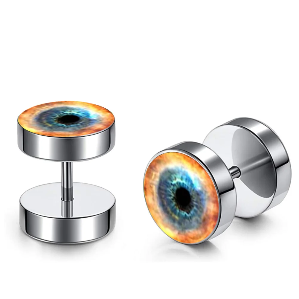 Мужские серьги-гвоздики из нержавеющей стали Поддельные Приборы Пробка Для