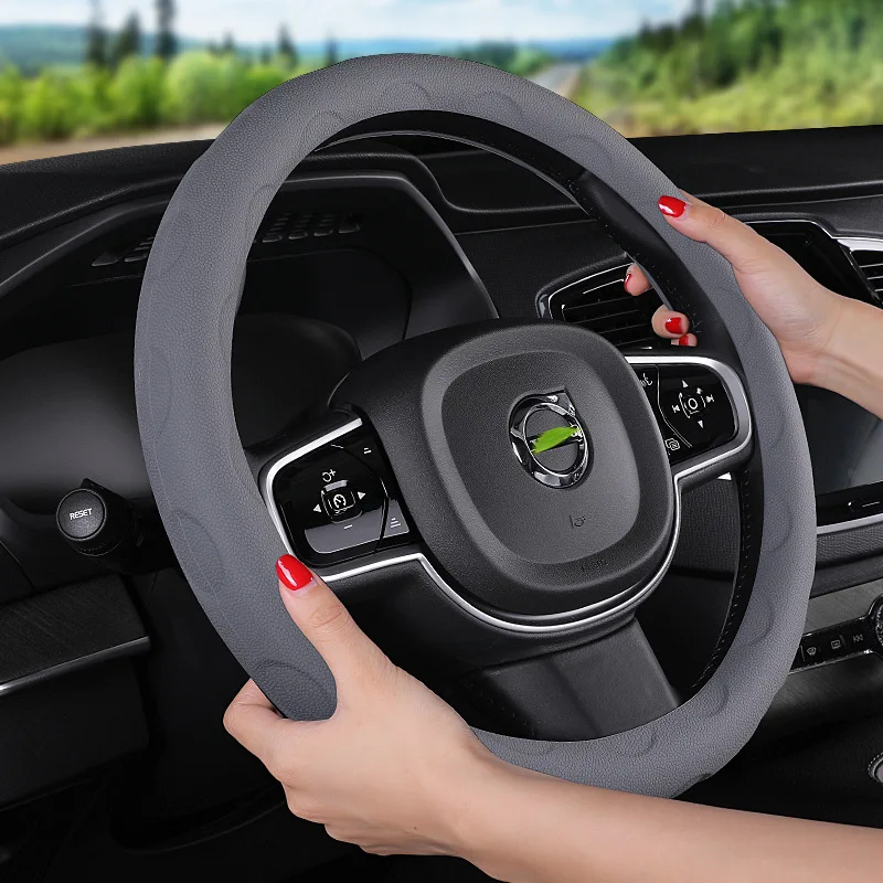 

Universal Car Silicone Steering Wheel Cover Texture Soft Multi Color Soft Silicon Steering Wheel Accessories 38-46CM Car Styling