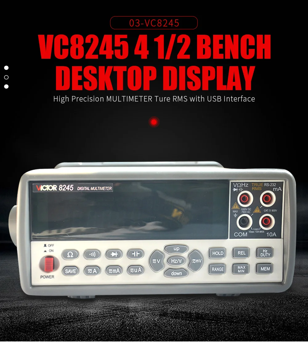 Настольный дисплей VC8245 4 1/2 высокоточный мультиметр Ture RMS с USB