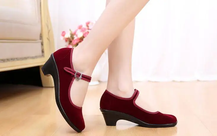 Женские танцевальные туфли на квадратном каблуке EU34 ~ EU40 женские рабочие обувь