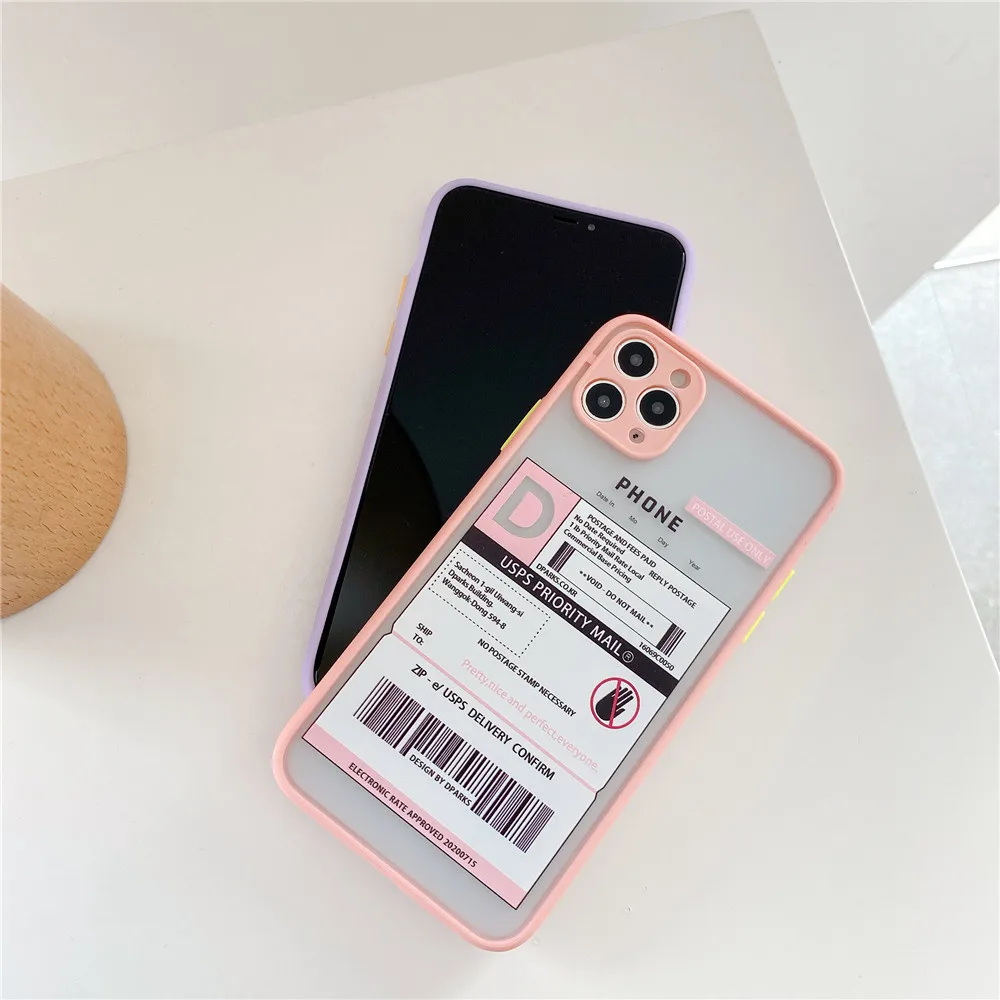 Matte Skin Label Case For Apple 7 8 Plus Cover Translucent Shockproof iPhone11 Pro Camera protective case With Pendant | Мобильные