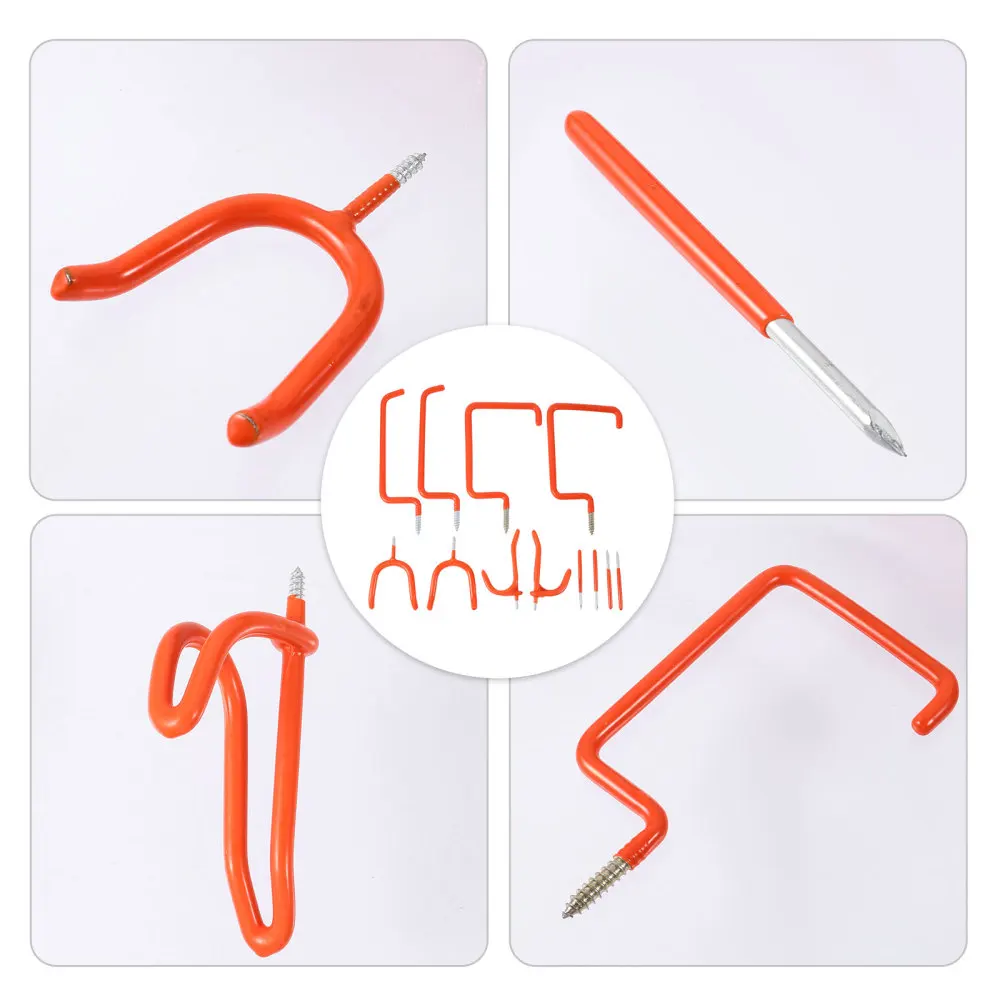 

12Pcs Steel Garage Hooks Durable Tool Hook Heavy-Duty Tool Holder with Screw