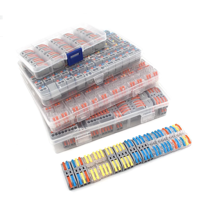 

Набор коннекторов для проводов 222-212 222-413, клеммные блоки, быстрый Универсальный мини-коннектор для электрокабеля, коннекторы для светильник...