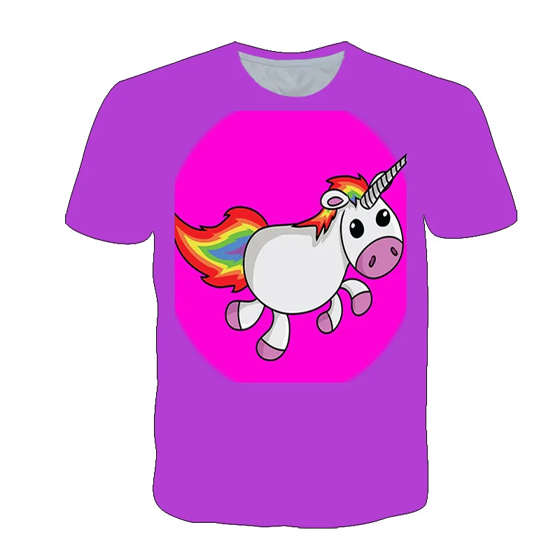 

girls clothes 4 to 14 yrs new super zings unicornio for girls Unicorn color lead painting t shirt print Girls tshirt Polyester