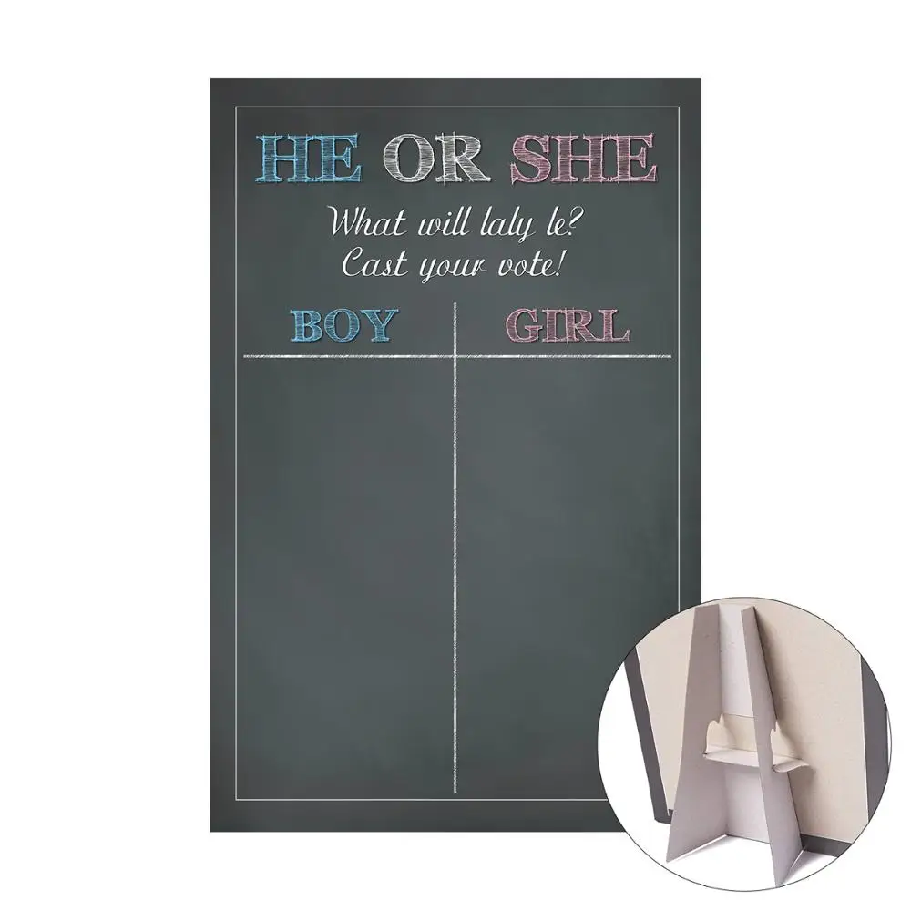 Gender Reveal Party Team Game Voting Card boy or girl Hard Paper Baby Birthday Holiday party | Дом и сад