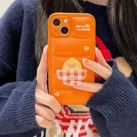 fashion brand down jacket lens protection cute cartoon duck for iphone 13promax 12 11 xs xsmax xr the puffer soft case