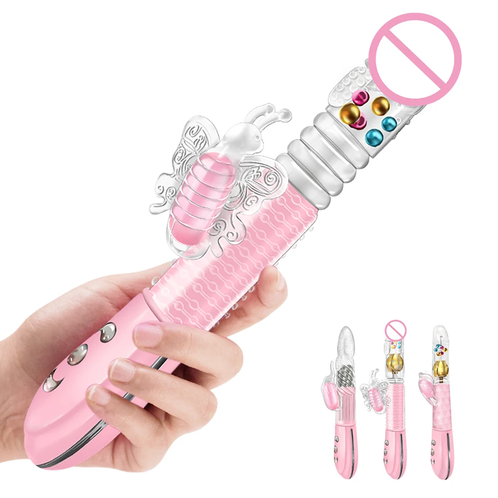 Вибратор Кролик телескопическая Вибрация со встроенным шариком вращающийся