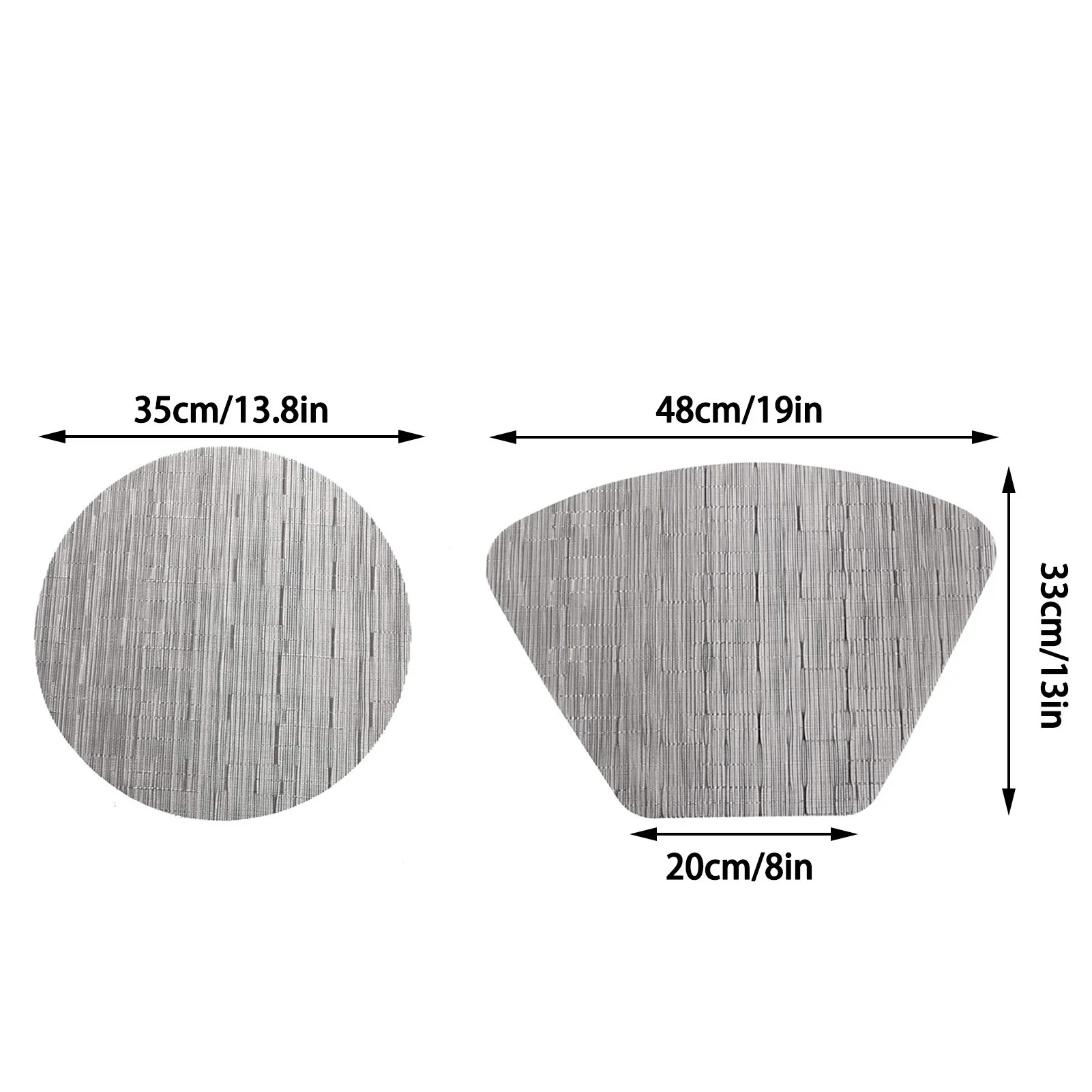 

PVC Wedge Placemats Set Round Heat Resistant Non-Slip Place Mats Table Mats Kitchen Accessories Decoration Home Pad Coaster
