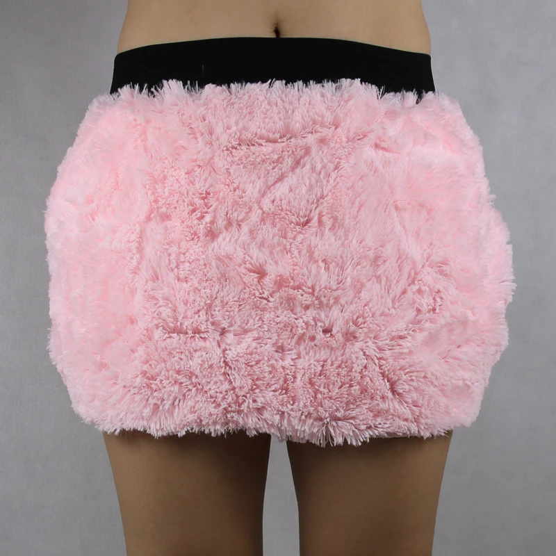 Мини-юбка-пачка Babbytoro женская теплая плюшевая юбка из искусственного меха - Фото №1