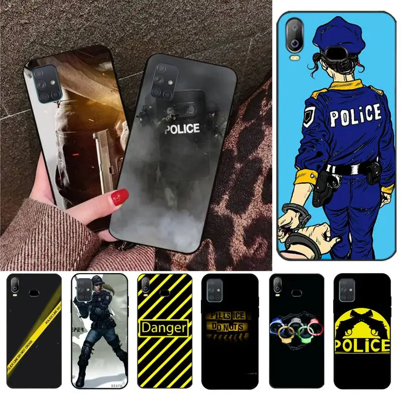 

YJZFDYRM Police Symbol Black Cell Phone Case For Samsung Galaxy A21 A01 A11 A31 A81 A10 A20 A30 A40 A50 A70 A80 A71 A51