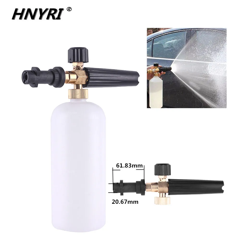 bottle HNYRI Pressure Washer Snow Foam Nozzles Spray Lance for Karcher K2 K3 K4 K5 K6 K7 Professional Car Washing Soap Gun Adapter 1L - Цвет: bottle