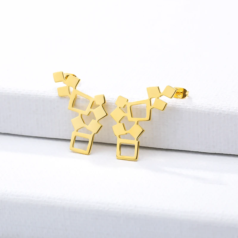

Irregular Block Geometric Earring Gold Silver Color Stainless Steel Earrings For Women Girl Boho Simple Earrings Fashion Jewelry