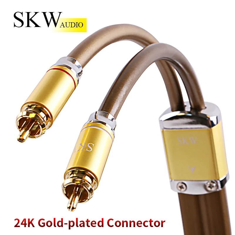 Фото SKW аудио кабель 2RCA к 2RCA 6N OCC коаксиальный 1 м, 1,5 м, 2 м, 3 м, 5 м для домашнего кинотеатра усилитель DVD ТВ CD саундбокс №5