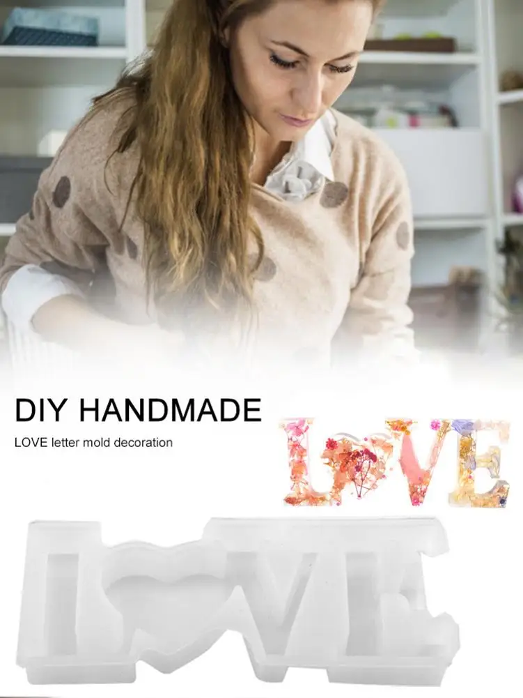 

2020 New Love Silicone Molds DIY Handmade Crystal Glue Mold Wedding Decorations Fondant Cake Mold Kitchen Accessories Wholesale
