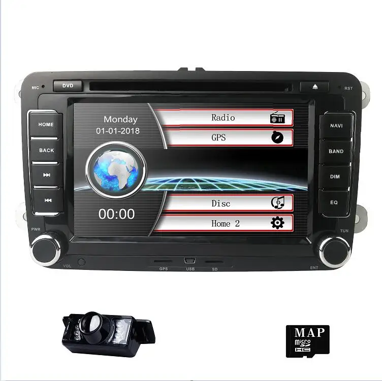 Camera2 Ossuret 7 ''2 din Автомобильный dvd-радиоплеер gps навигация для VW Golf/6/Golf/5/Passat/b7/cc/b6/SEAT/Skoda Bluetooth FM стерео плеер - Цвет: Camera2