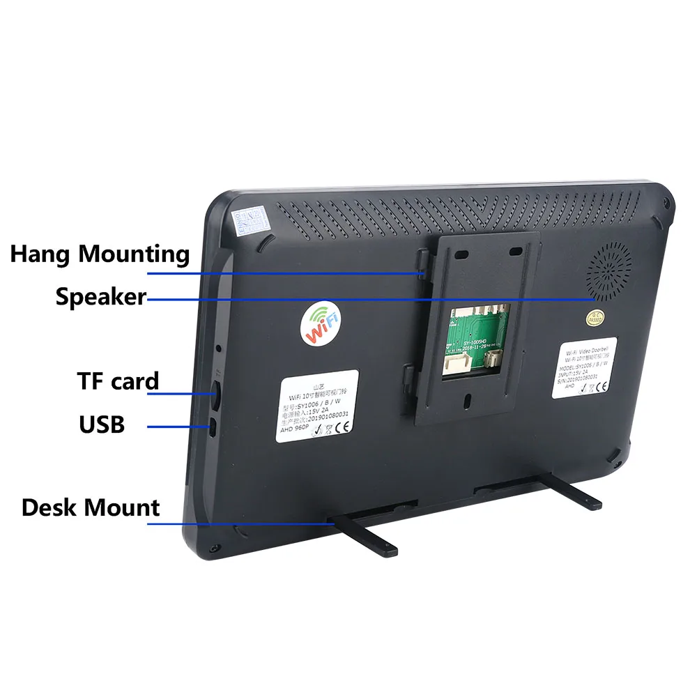 Video Intercom Systems 3/6 Apartments 10 inch Record Wired AHD 720P Video Door Phone Doorbell Intercom System RFID IR-CUT Camera