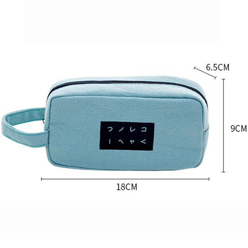 Однотонный пенал для девочек и мальчиков школьный милый брезентовый большая