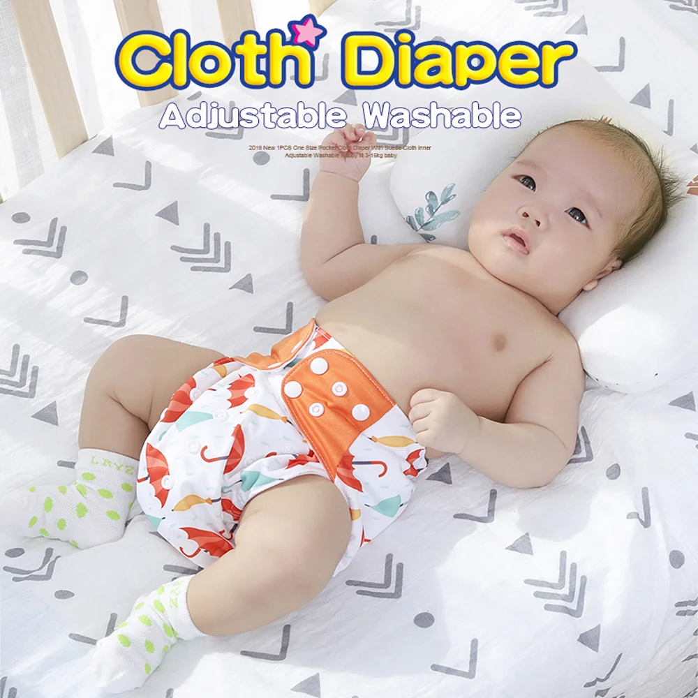 

2021 New 4pcs/set Diaper Cover Waterproof & Reusable Cloth Diaper Fashion Style Baby Nappy Eco-friendly Nappy 3-15kg baby