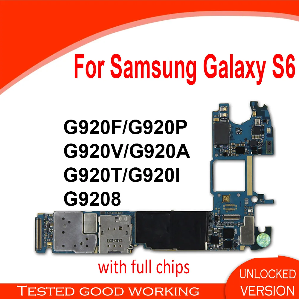 S6 G920 материнская плата для Samsung Galaxy G920F/G920P/G920V/G920A/G920T/G920I/G9208 оригинальная
