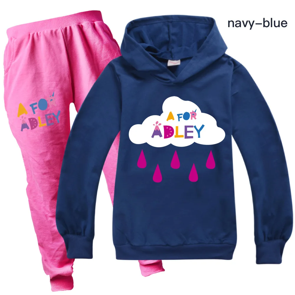 A for Adley Kids Girls Hoodie Sweatshirts+Pants Autumn Spring Children's Clothing Cartoon Costume Baby Boy Clothes 2-piece Suits