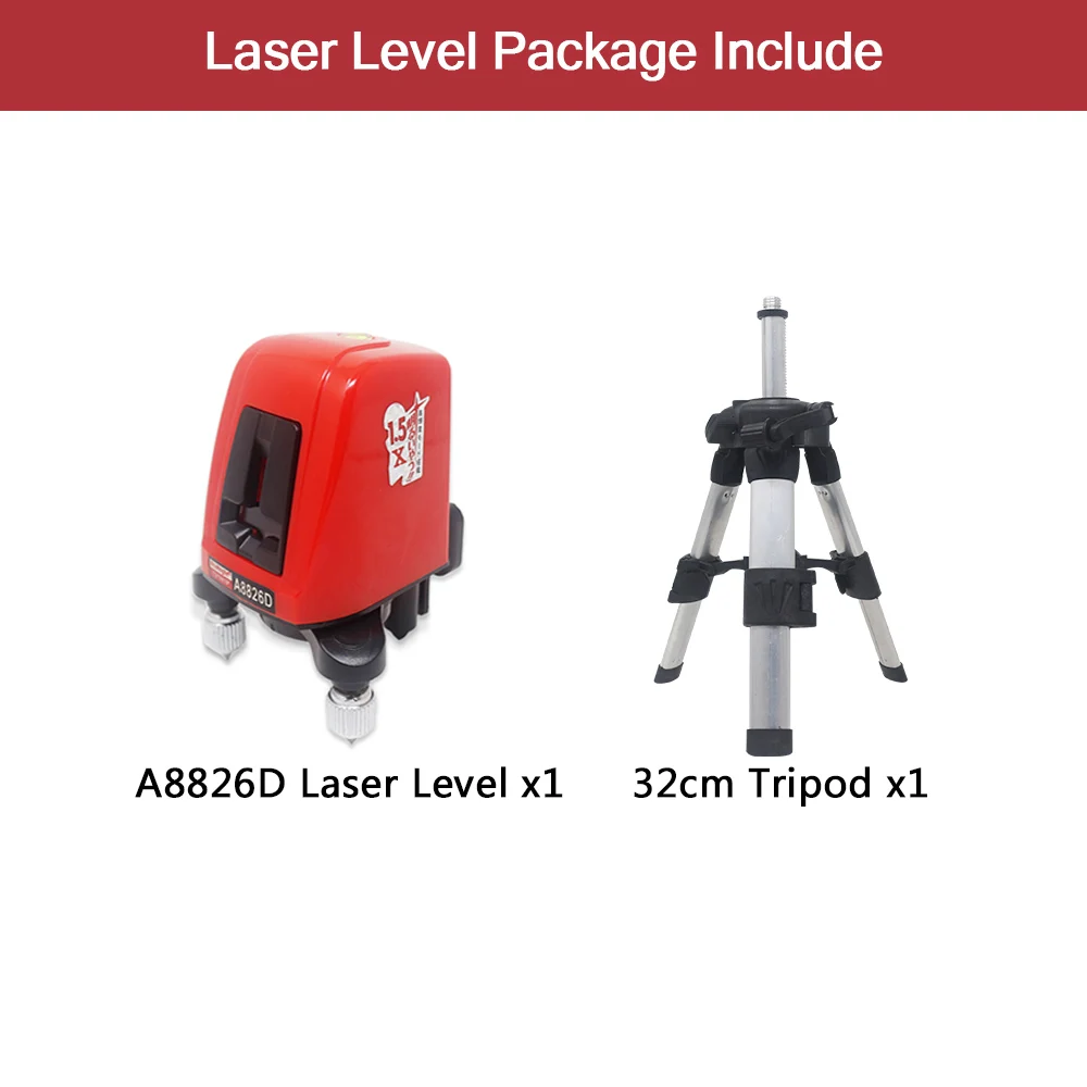 with 32cm tripod A8826D лазерный уровень 2 красный крест линия 1 точка AK435 горизонтальный Vertival 360 роторный самонивелирующийся Nivel лазерный диагностический инструмент - Цвет: with 32cm tripod