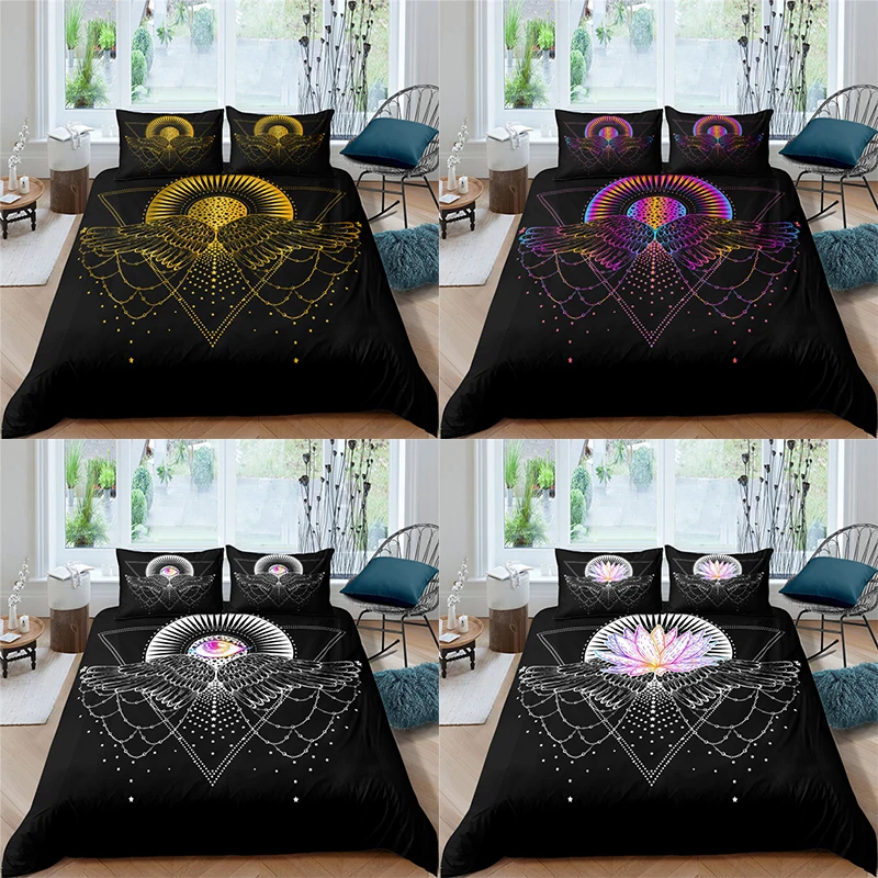 

Luxury 3D Wing Print 2/3Pcs Bedding Sets Comfortable Duvet Cover Pillowcase Home Textile Single Queen and King EU/US/AU Size
