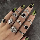 Кольцо женское и мужское в стиле панк, винтажное готическое кольцо с драгоценными камнями, бабочками и углами, кольцо в стиле ретро, 11 шт., 2021