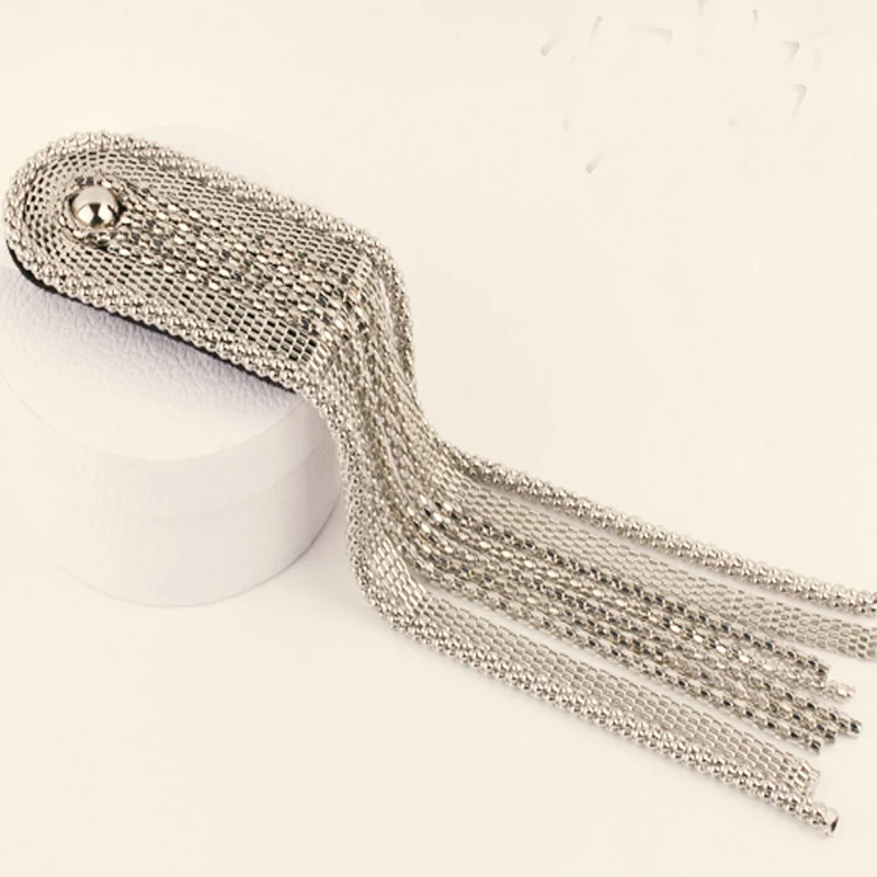 Эполет в стиле панк длинный черный серебристый золотой металлический сплав 2