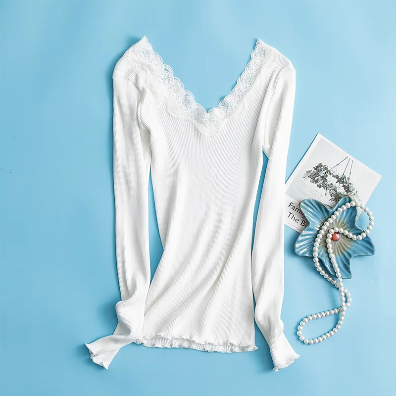 Женская блузка с глубоким v-образным вырезом из натурального шелка 30% 70% хлопка