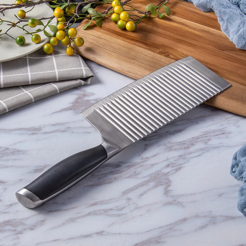 Нож для нарезки кухонный шеф повар с гофрированным лезвием картофельного мяса
