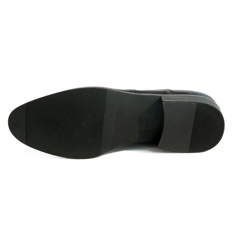 

Retro Genuine Leather Men Business Formal Shoes Classic Brogues Pointed Toe Dress Shoes Men Oxford Wedding Dress Shoes B27