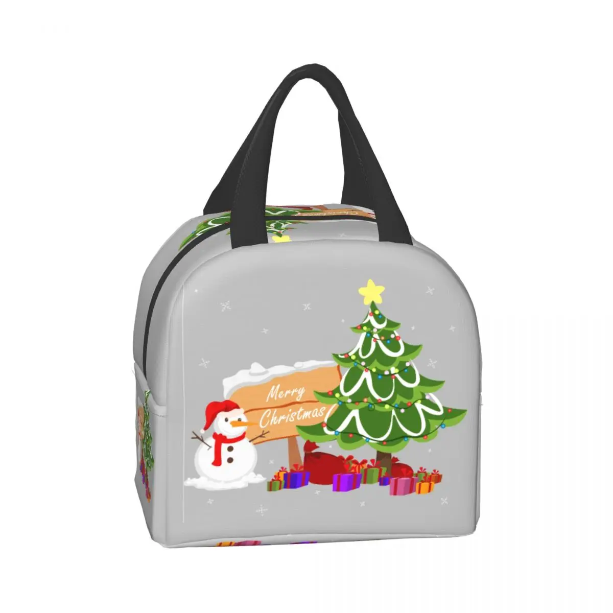 

Снежный Снеговик Рождественская елка Мужская и женская сумка для ланча